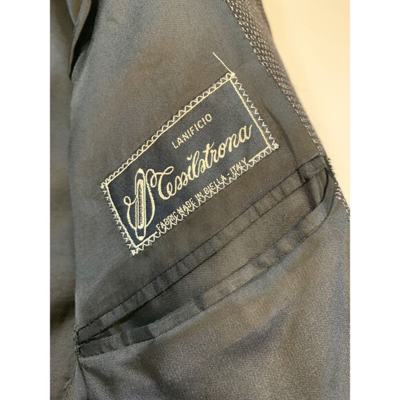 Paolo Vista Wool Blazer Mens 40R Tweed Micro Check Jacket Sportcoat - Picture 9 of 11